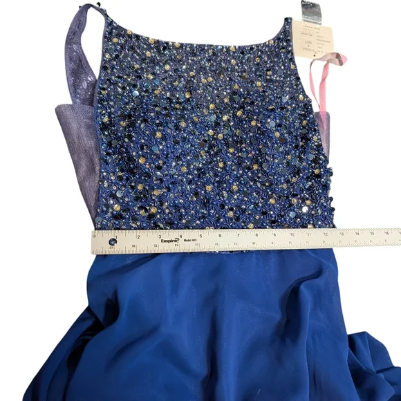 The New Blush Prom by Alexia Navy Beaded Formal Prom Dress Style 11535 size 6 - Picture 8 of 9